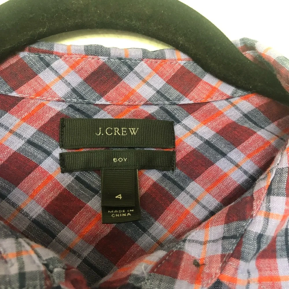 J. Crew boy’s 12 plaid 100%cotton pictures school preppy academia Harry Potter